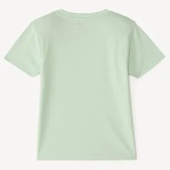 T-shirt met korte mouwen, effen met een zomerse fantasiedruk en borduurwerk jongens