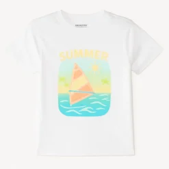 T-shirt met korte mouwen, effen, met een fantasieprint jongens.