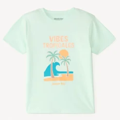 T-shirt met korte mouwen, effen, met een fantasieprint jongens.