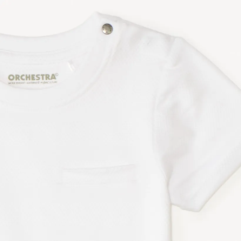 T-shirt met korte mouwen effen textuur voor baby jongen