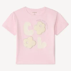 T-shirt met korte mouwen en badstof patches meisjes