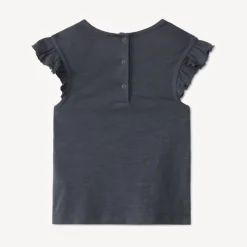 T-shirt met korte mouwen en contrasterend lusborduurwerk voor babymeisje