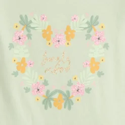 T-shirt met korte mouwen en fantasiedruk met glitters voor meisjesbaby's.