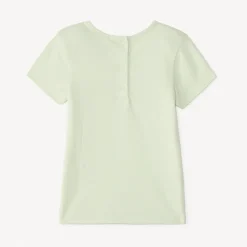 T-shirt met korte mouwen en fantasiedruk met glitters voor meisjesbaby's.