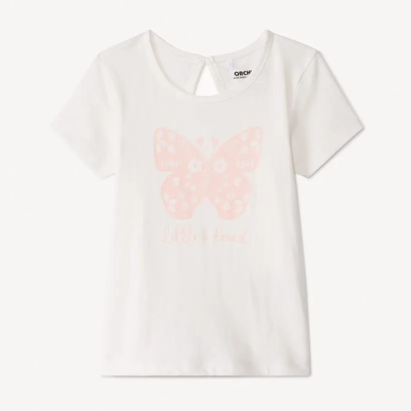 T-shirt met korte mouwen en fantasieprint voor babymeisje