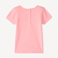 T-shirt met korte mouwen en fantasiedruk met glitters voor meisjesbaby's.
