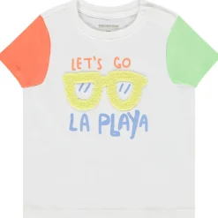 T-shirt met korte mouwen en fluffy borduursel voor babyjongens