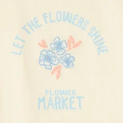 T-shirt met korte mouwen en geborduurde bloemen meisjes