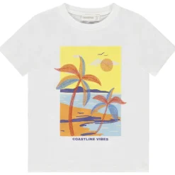 T-shirt met korte mouwen en geborduurde palmen jongens