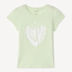 T-shirt met korte mouwen en glitters meisjes