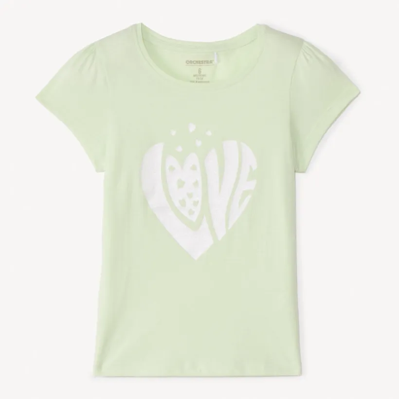 T-shirt met korte mouwen en glitters meisjes