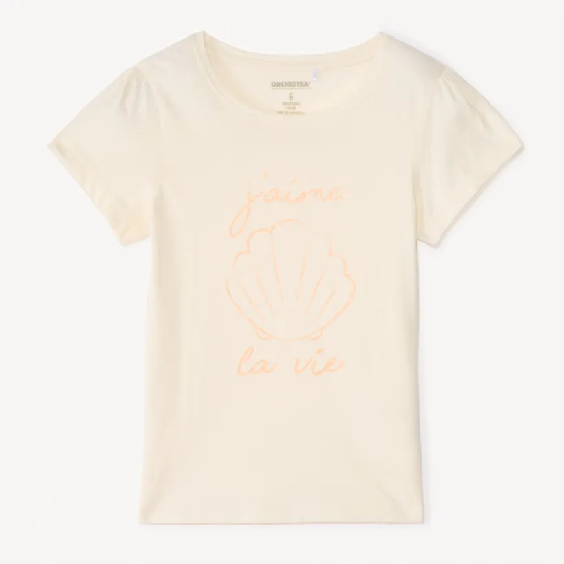 T-shirt met korte mouwen en glitters meisjes