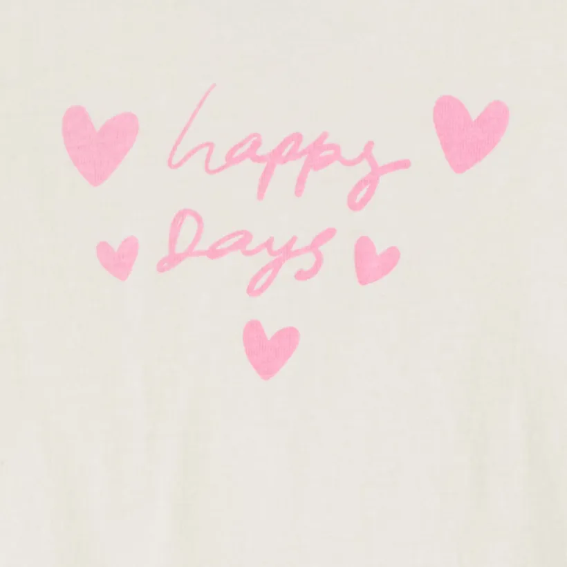 T-shirt met korte mouwen en print van harten meisjes
