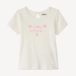 T-shirt met korte mouwen en print van harten meisjes