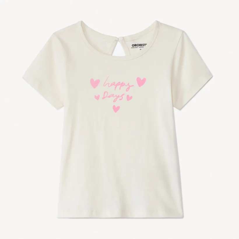 T-shirt met korte mouwen en print van harten meisjes