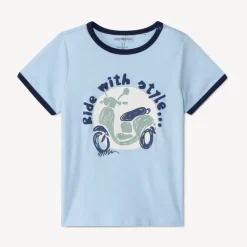 T-shirt met korte mouwen en scooterprint voor babyjongens