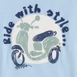 T-shirt met korte mouwen en scooterprint voor babyjongens
