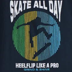 T-shirt met korte mouwen en skateboarder borduursel jongens