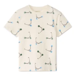 T-shirt met korte mouwen en stepjesprint jongens