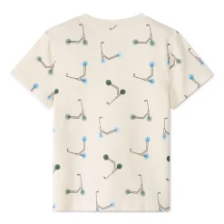 T-shirt met korte mouwen en stepjesprint jongens