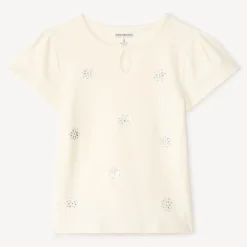 T-shirt met korte mouwen en strass meisjes