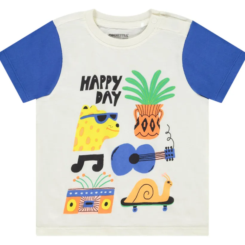 T-shirt met korte mouwen, fantasieprint, voor babyjongens