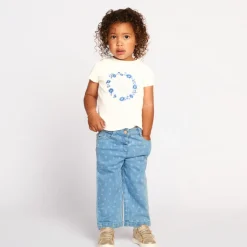 T-shirt met korte mouwen, geborduurde bloemen, voor babymeisje