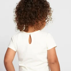 T-shirt met korte mouwen, geborduurde bloemen, voor babymeisje