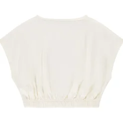 T-shirt met korte mouwen in doosvorm met fantasiepailletten voor meisjes