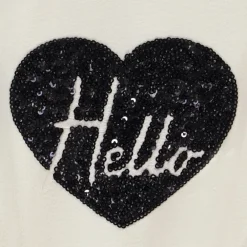 T-shirt met korte mouwen in doosvorm met fantasie pailletten meisjes
