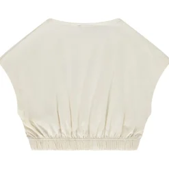 T-shirt met korte mouwen in doosvorm met fantasie pailletten meisjes