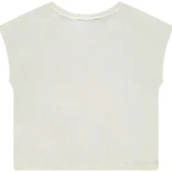 T-shirt met korte mouwen in doosvorm met eenhoorn meisjes