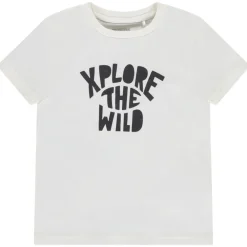 T-shirt met korte mouwen in effen kleur met fantasieprint voor jongen