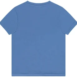 T-shirt met korte mouwen in effen kleur met print en geborduurde tekst voor jongen