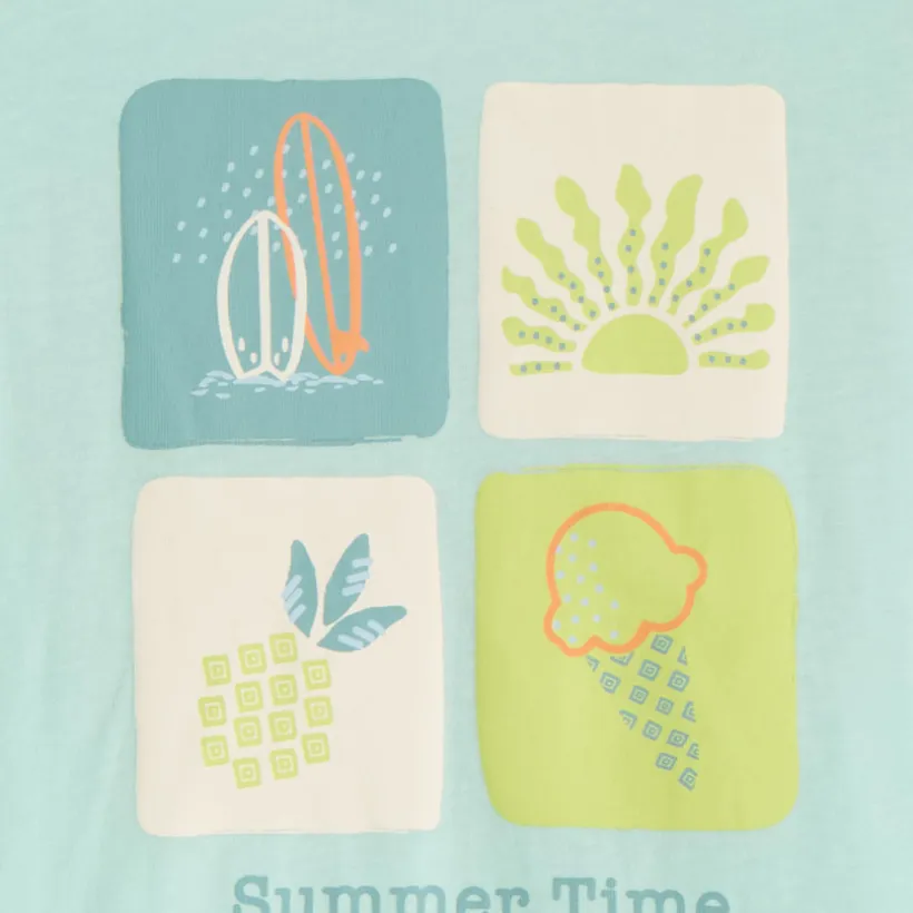 T-shirt met korte mouwen in effen kleur met fantasiedruk voor babyjongen