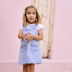T-shirt met korte mouwen in Engels borduursel voor baby meisjes