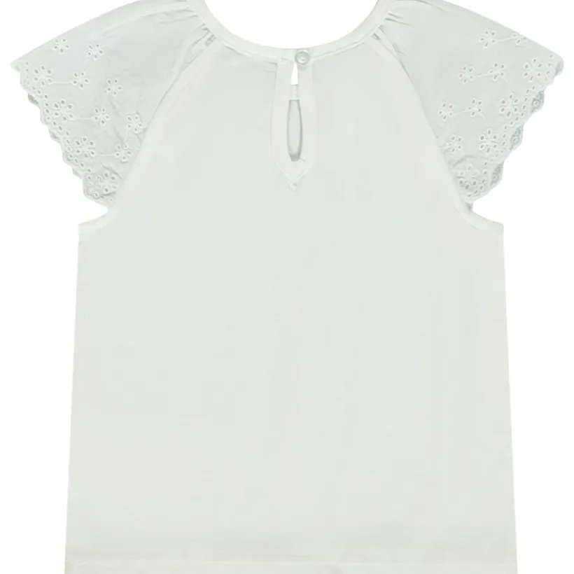 T-shirt met korte mouwen in Engels borduursel voor baby meisjes