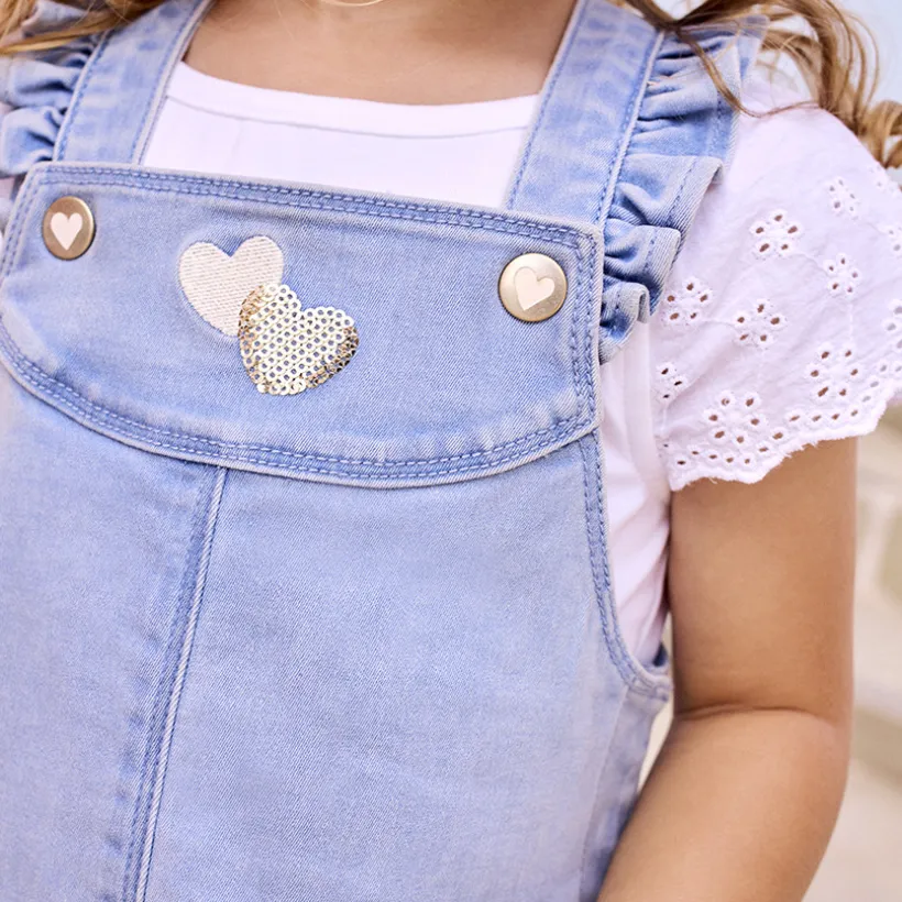 T-shirt met korte mouwen in Engels borduursel voor baby meisjes