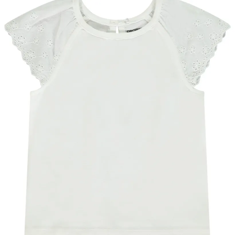 T-shirt met korte mouwen in Engels borduursel voor baby meisjes