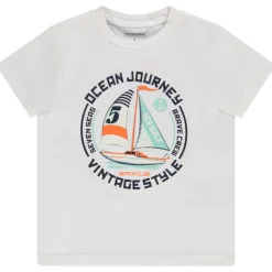 T-shirt met korte mouwen in jersey met fantasieprint voor jongen