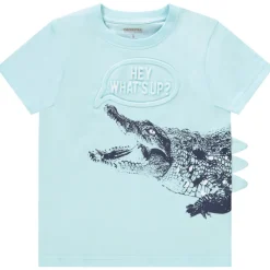 T-shirt met korte mouwen in jersey met reliëfprint jongens