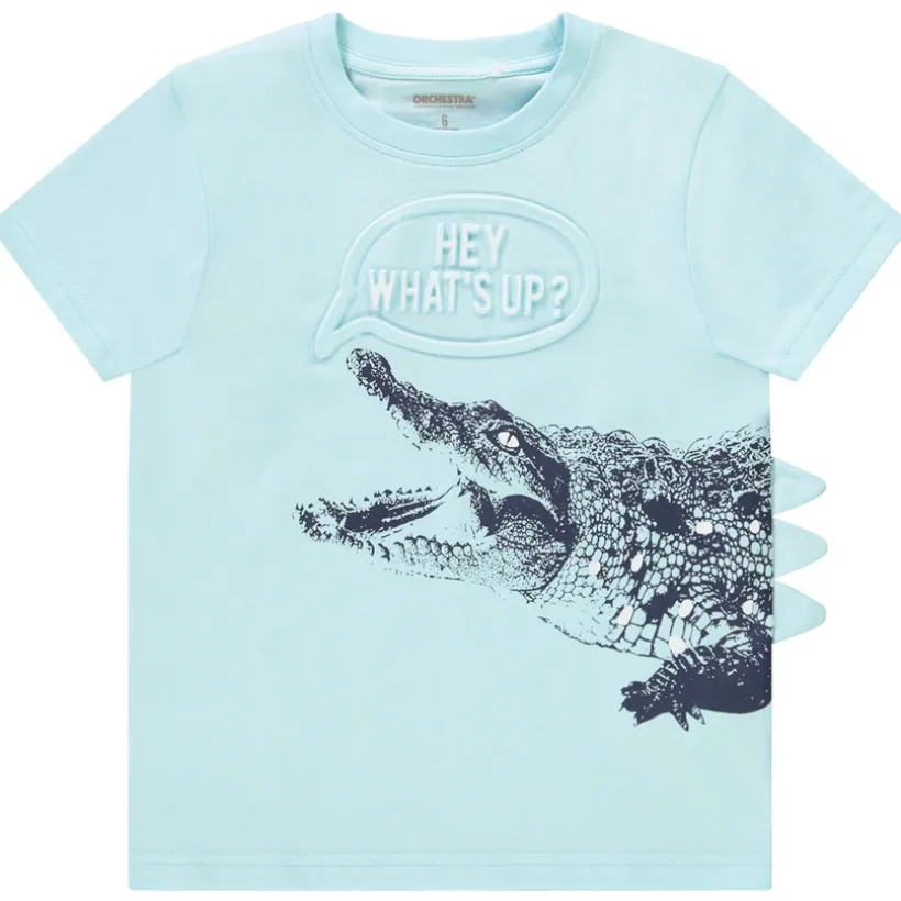 T-shirt met korte mouwen in jersey met reliëfprint jongens