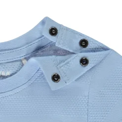 T-shirt met korte mouwen in jersey met popcorn-effect voor baby jongen
