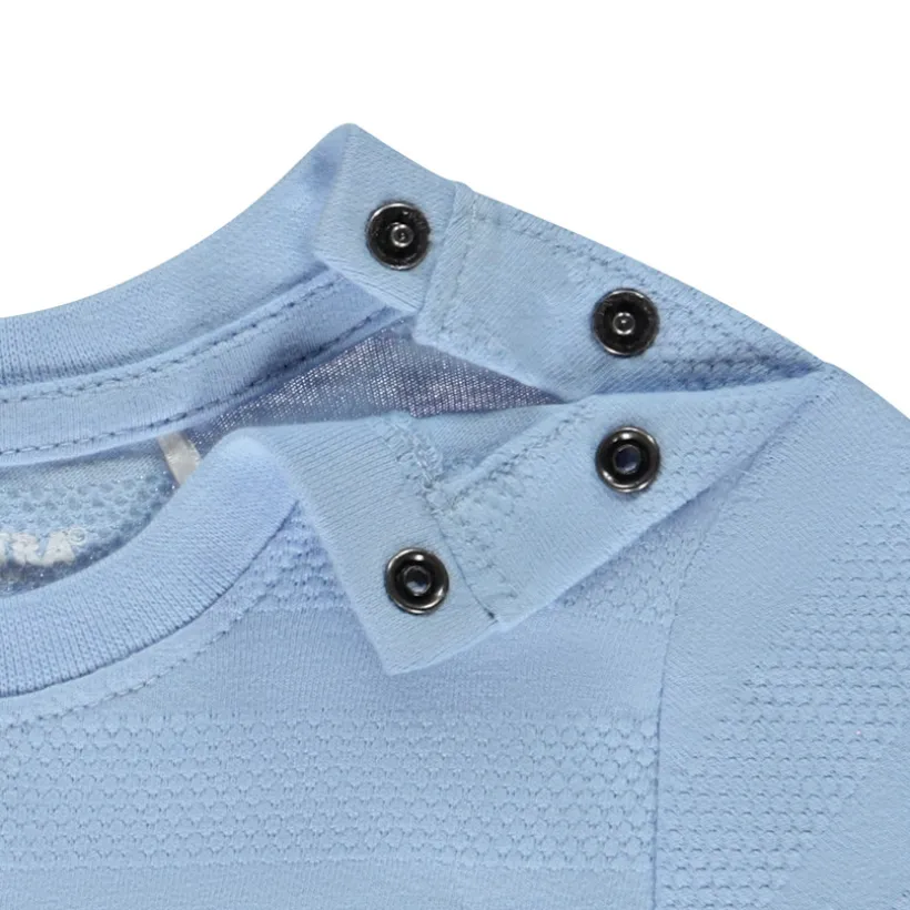 T-shirt met korte mouwen in jersey met popcorn-effect voor baby jongen