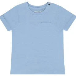T-shirt met korte mouwen in jersey met popcorn-effect voor baby jongen