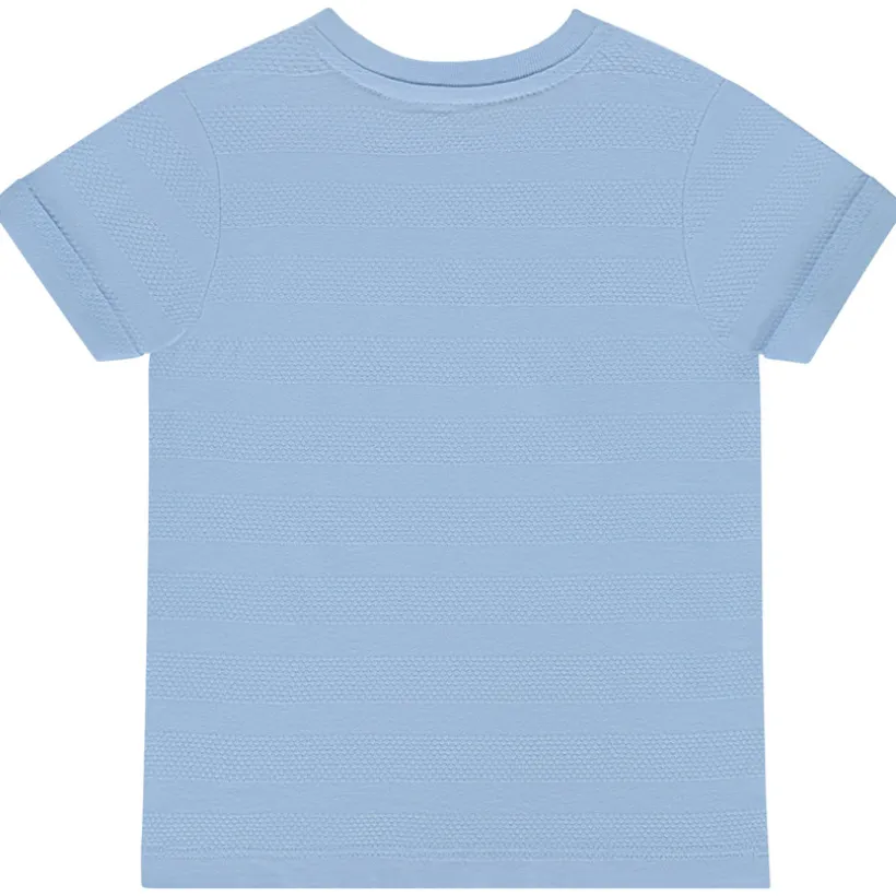 T-shirt met korte mouwen in jersey met popcorn-effect voor baby jongen