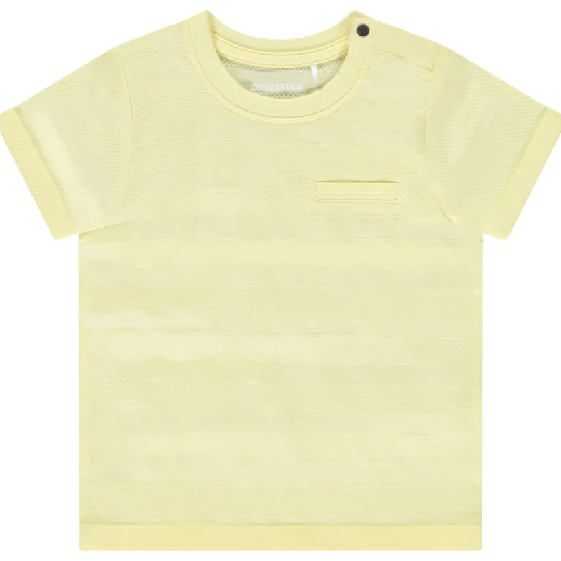 T-shirt met korte mouwen in jersey met popcorn-effect voor baby jongen