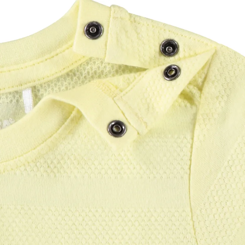 T-shirt met korte mouwen in jersey met popcorn-effect voor baby jongen