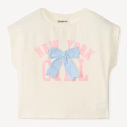 T-shirt met korte mouwen in knoopvorm meisjes
