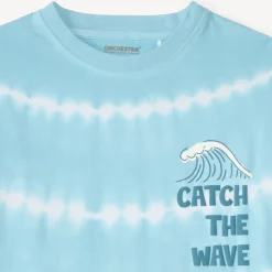 T-shirt met korte mouwen in tie-dye surfprint jongens